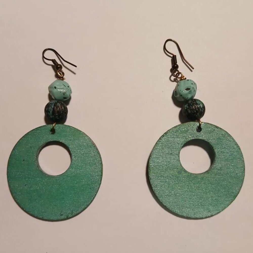 Afrocentric Earrings / Wooden Earrings / Beaded Earrings / Handmade Earrings